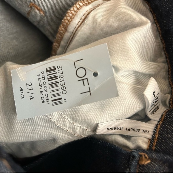 LOFT High Rise Sculpt Jeggings In Dark Indigo Wash Size 27 Petite - Picture 8 of 10